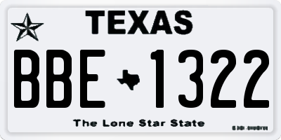 TX license plate BBE1322