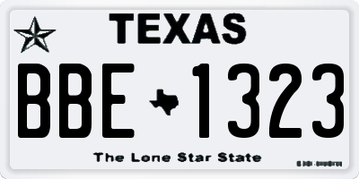 TX license plate BBE1323