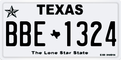 TX license plate BBE1324