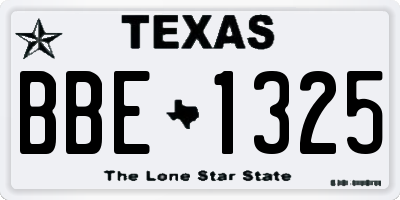 TX license plate BBE1325