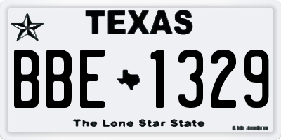 TX license plate BBE1329