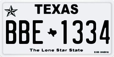 TX license plate BBE1334