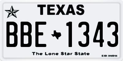 TX license plate BBE1343