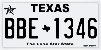 TX license plate BBE1346