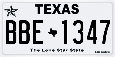 TX license plate BBE1347