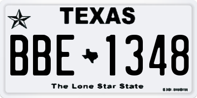 TX license plate BBE1348