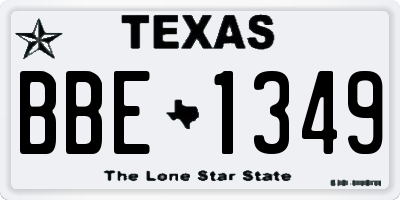 TX license plate BBE1349