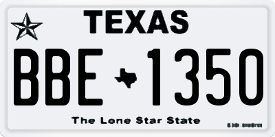 TX license plate BBE1350