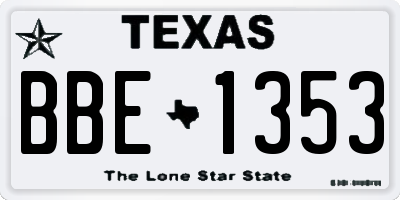 TX license plate BBE1353