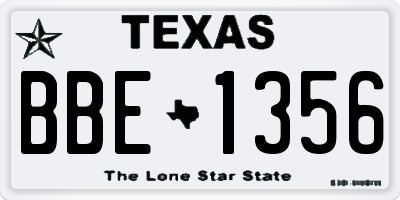 TX license plate BBE1356