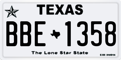 TX license plate BBE1358