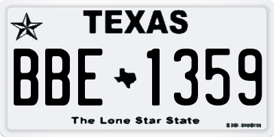 TX license plate BBE1359