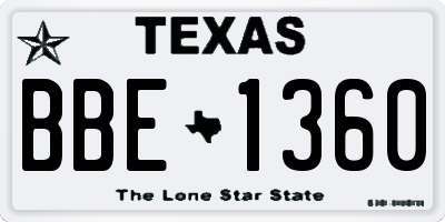 TX license plate BBE1360