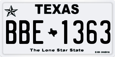 TX license plate BBE1363