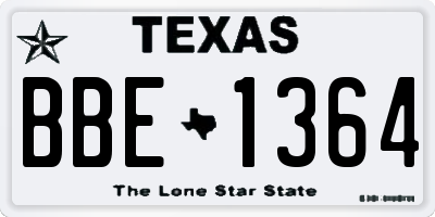 TX license plate BBE1364