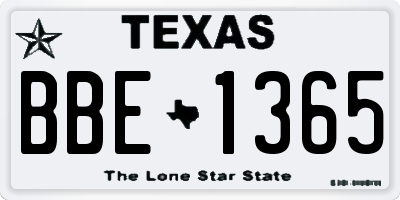TX license plate BBE1365