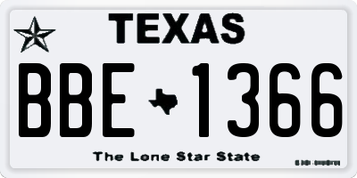 TX license plate BBE1366