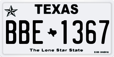 TX license plate BBE1367
