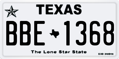 TX license plate BBE1368