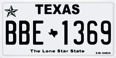 TX license plate BBE1369