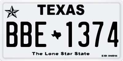 TX license plate BBE1374