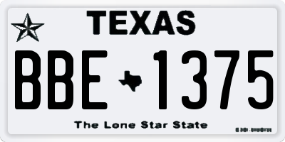 TX license plate BBE1375