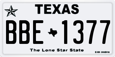 TX license plate BBE1377