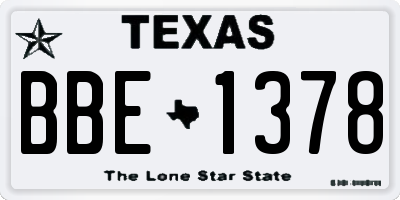 TX license plate BBE1378