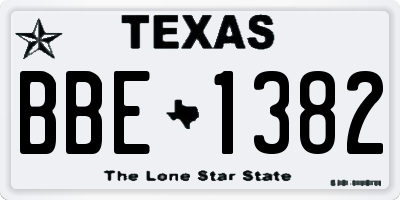 TX license plate BBE1382