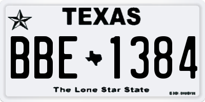 TX license plate BBE1384