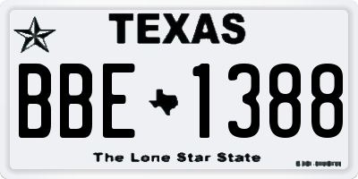 TX license plate BBE1388