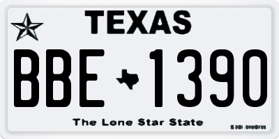 TX license plate BBE1390