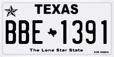 TX license plate BBE1391