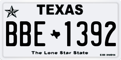 TX license plate BBE1392