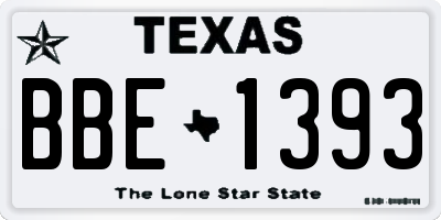 TX license plate BBE1393
