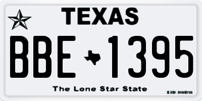 TX license plate BBE1395