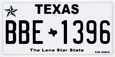 TX license plate BBE1396