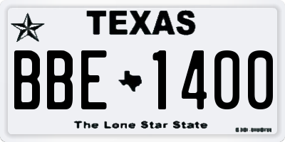 TX license plate BBE1400