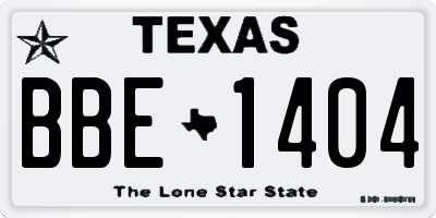 TX license plate BBE1404