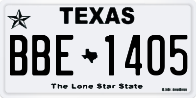 TX license plate BBE1405