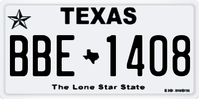 TX license plate BBE1408