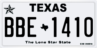 TX license plate BBE1410
