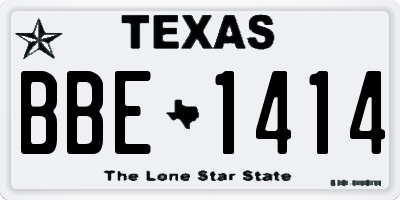 TX license plate BBE1414