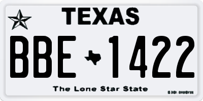 TX license plate BBE1422