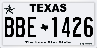 TX license plate BBE1426