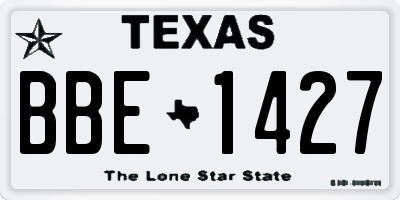 TX license plate BBE1427