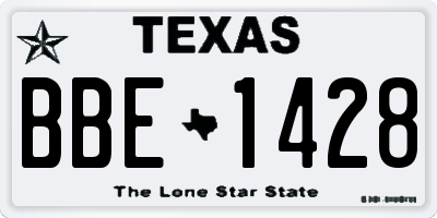 TX license plate BBE1428