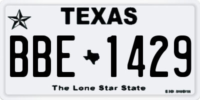 TX license plate BBE1429