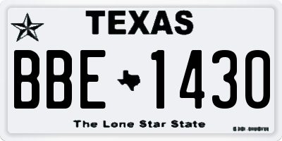 TX license plate BBE1430