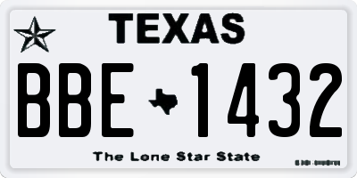 TX license plate BBE1432